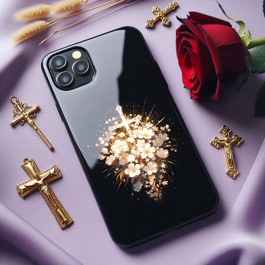 cross flowers phone case